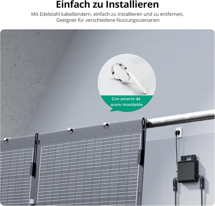 Zendure Flexibel Solarpanel 460W (230W x2), Geeignet für SolarFlow Balkonkraftwerk, IP67