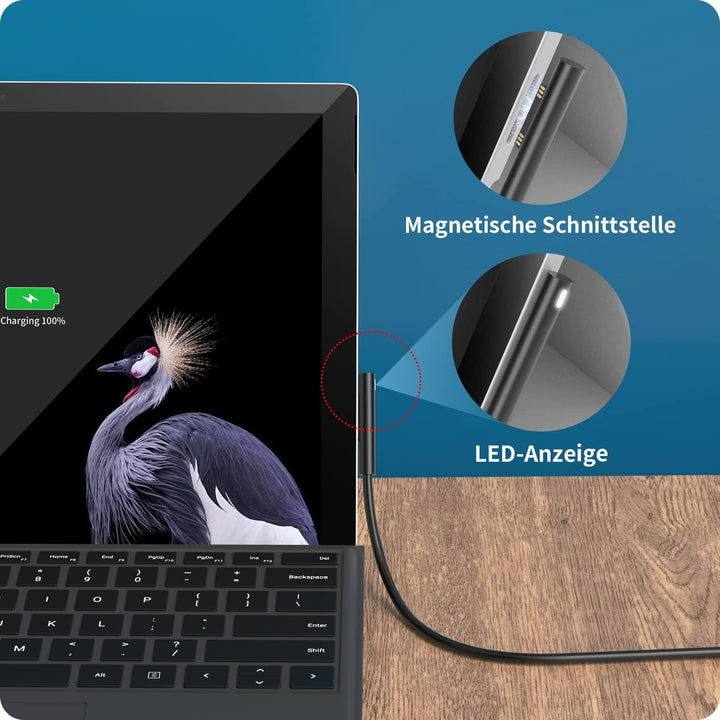 Surface Book 2 Ladekabel, Microsoft Surface Ladegerät 102W 15V 6.33A Netzteil für Surface Book 2/1/3