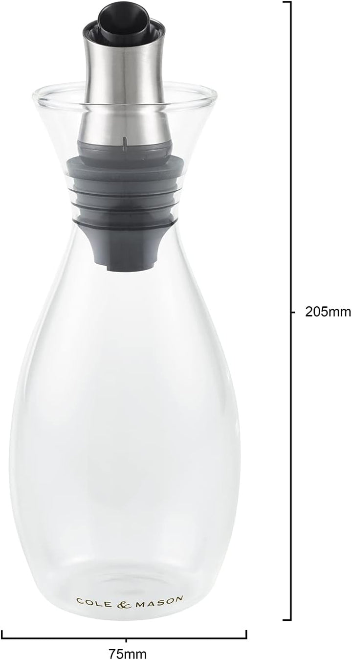 Cole & Mason H103029 Haverhill Essig und Ölflasche mit ausgiesser, 240ml, Olivenöl, Glasflasche für