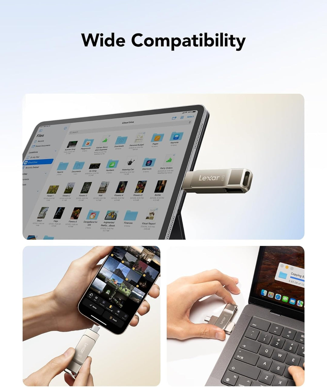 Lexar D40E 64 GB Dual USB 3.2 Gen 1 Type-C Jump Drive, USB-C Flash Drive, Metallgehäuse, Schwenkbare