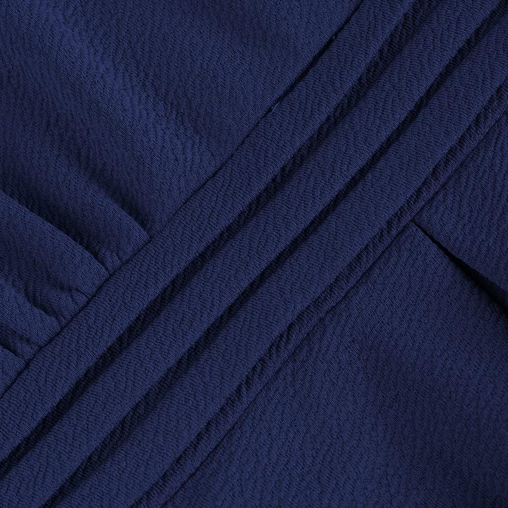 HOMEYEE Damen Vintage 50er Ärmellos Cocktail Retro mit Pocket Flared Kleid A196, XXL Dunkelblau