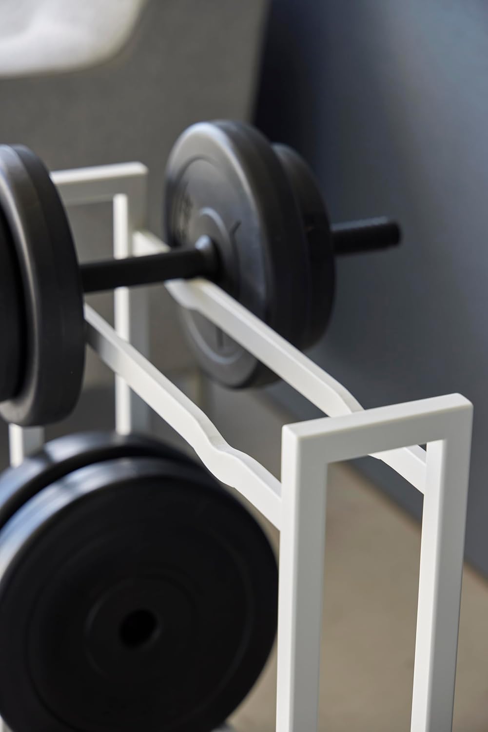 Yamazaki 1963 TOWER Dumbbell Rack, white, Steel/Silicone, 52 x 17 x 54.3 cm Weiss, Weiss
