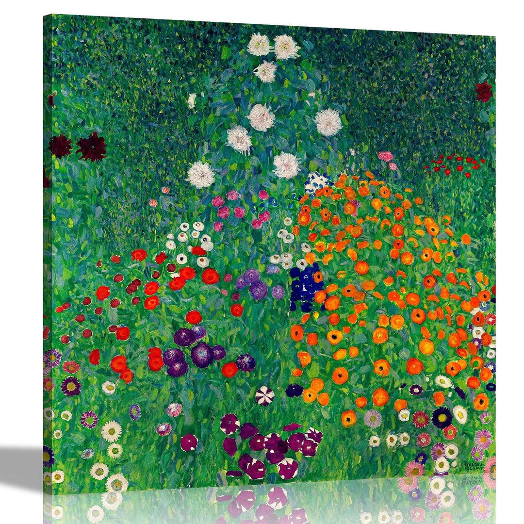 Blumengarten von Gustav Klimt Leinwandbilder Wandkunstdrucke Wohnkultur Hängende Fotos Impressionism