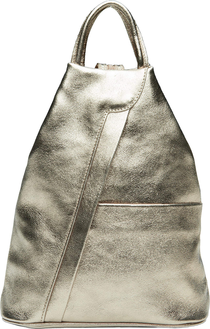Caspar TL782 2 in 1 Leder Rucksack Handtasche Einheitsgrösse Bronze, Einheitsgrösse Bronze
