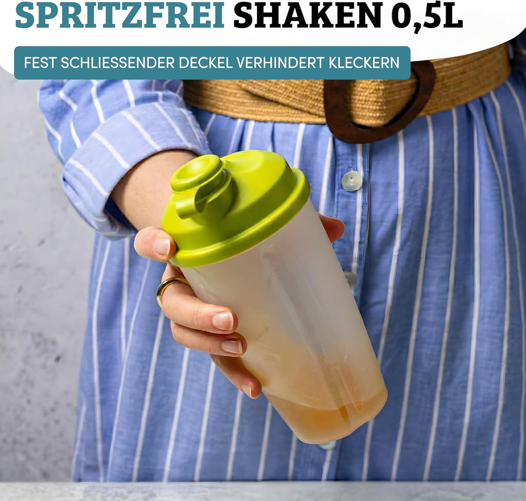 Westmark Salat-Set, 3tlg., Salatbutler, Salatbesteck und Dressingshaker, Kunststoff, Transparent/Grü