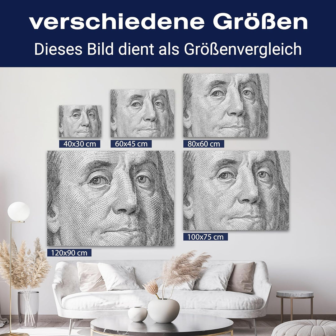 wandmotiv24 Leinwandbild Kunst, 80x60cm, Querformat, Portrait, Mann, Deko, Bilder auf Leinwand, Wand