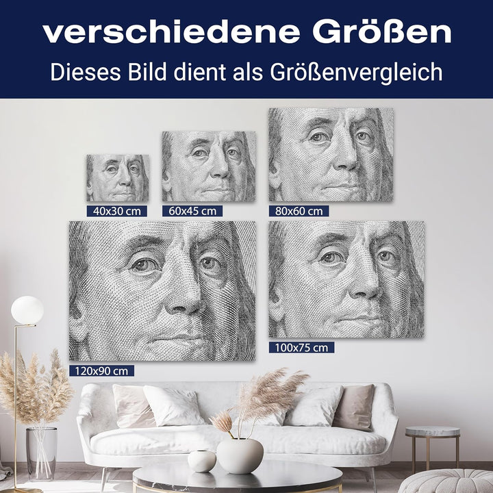 wandmotiv24 Leinwandbild Kunst, 80x60cm, Querformat, Portrait, Mann, Deko, Bilder auf Leinwand, Wand