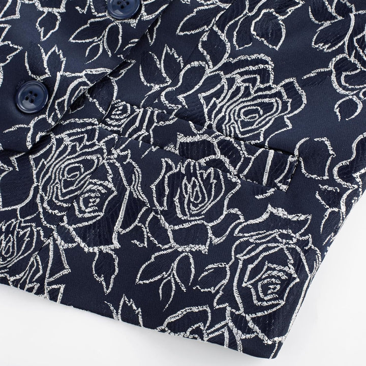 Belle Poque Damen Weste mit Gebogenes Revers V-Ausschnitt Karierte Weste mit Zwei Taschen Geometrisc