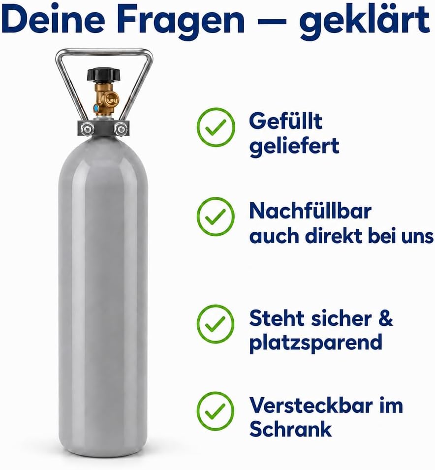 Wassersprudler Art Spar-Set mit 2kg CO2-Flasche 400L statt 60 L | optimal für Familien und Büro I TÜ