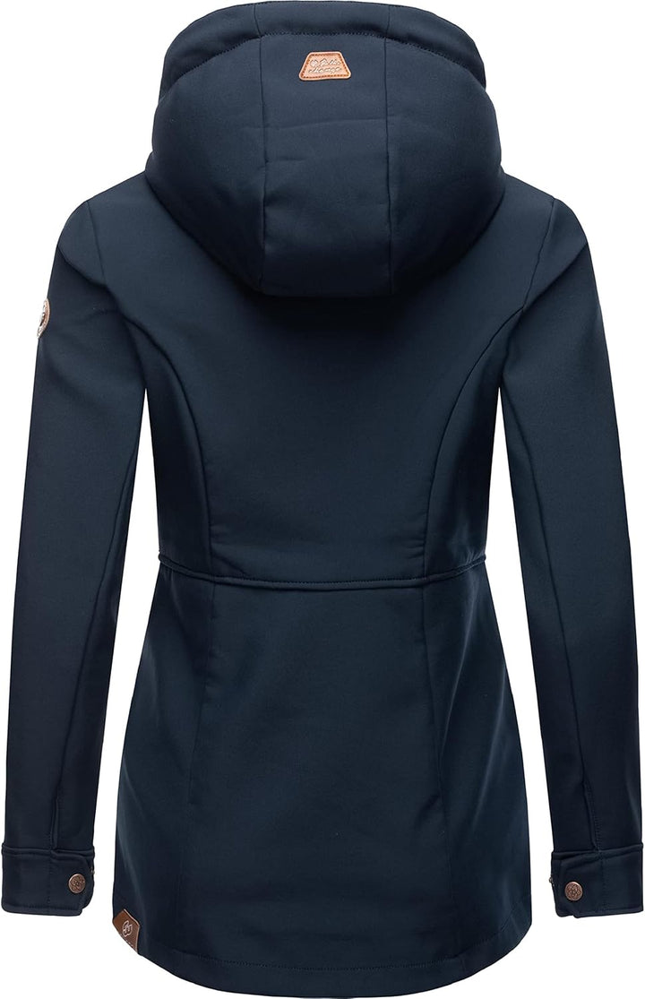 Ragwear Damen Übergangsjacke Softshelljacke wasserdicht atmungsaktiv mit Kapuze Yba XS-6XL M Navy22,