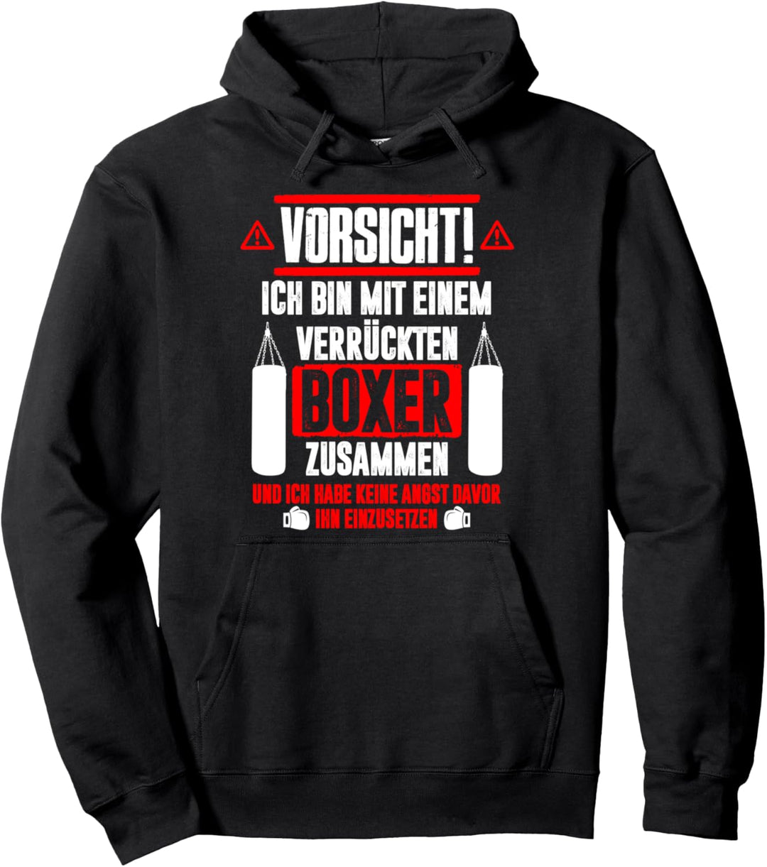 Bin mit verrücktem Boxer - Lustiges Boxsport Boxen Pullover Hoodie
