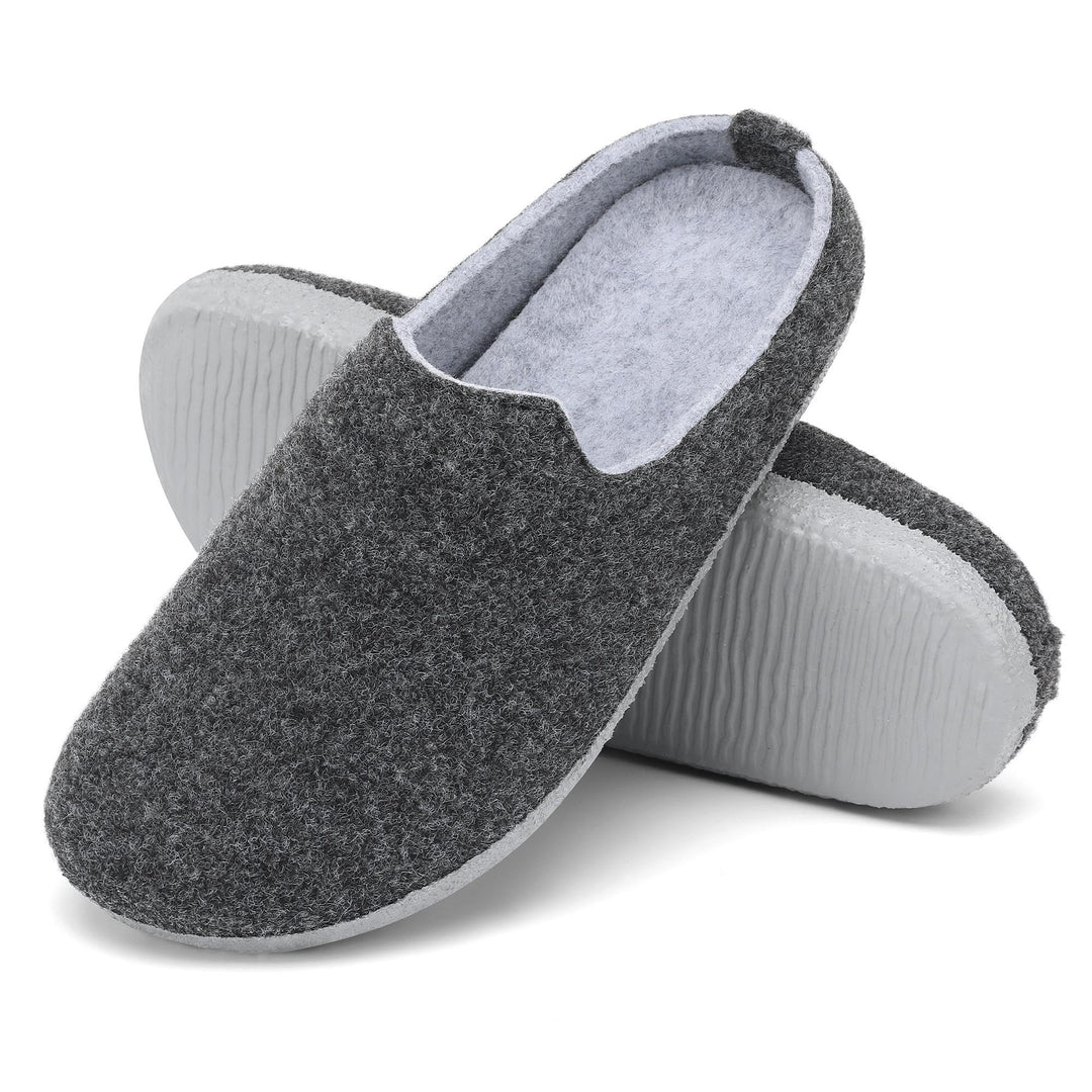 Mishansha Filz Hausschuhe Winter Bequem Filzpantoffeln für Damen Herren Gr.36-48 38 EU Schwarz, 38 E