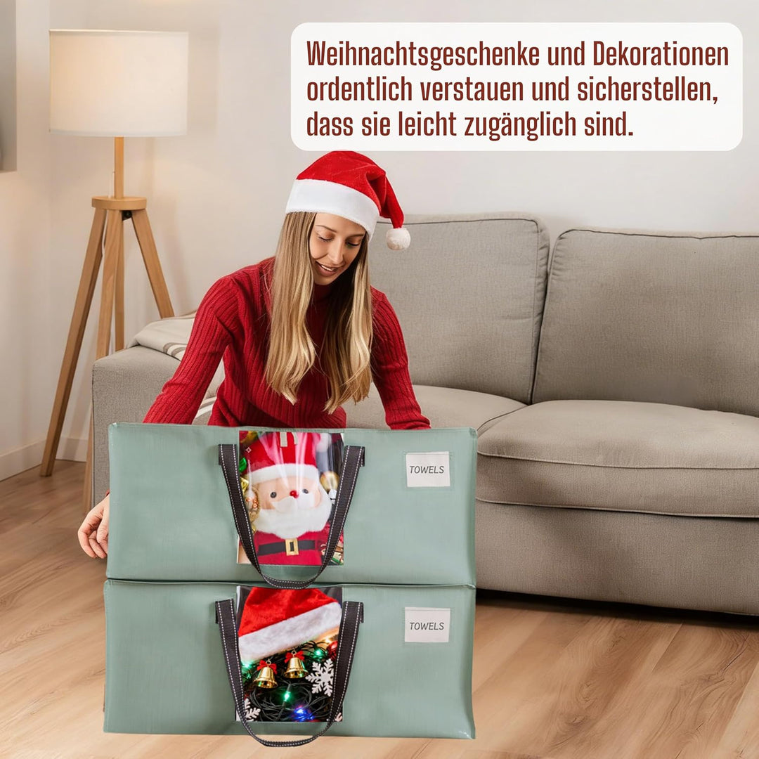 VENO 87 Liter extra grosse Umzugstaschen mit starke Griffe und Reissverschlüsse Faltbare Aufbewahrun