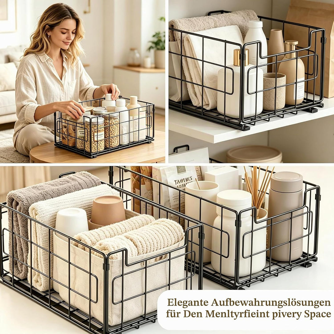 Teleskopschublade, 2 Stück, Ausziehbare Schublade Küche, Schubladen Organizer Ohne Bohren, Küchen Or