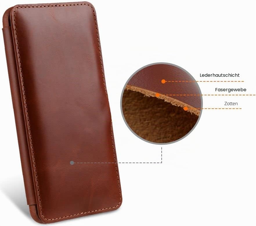STILGUT Book Case kompatibel mit Samsung Galaxy S21 FE 5G Hülle aus Leder mit Clip-Verschluss, Leder