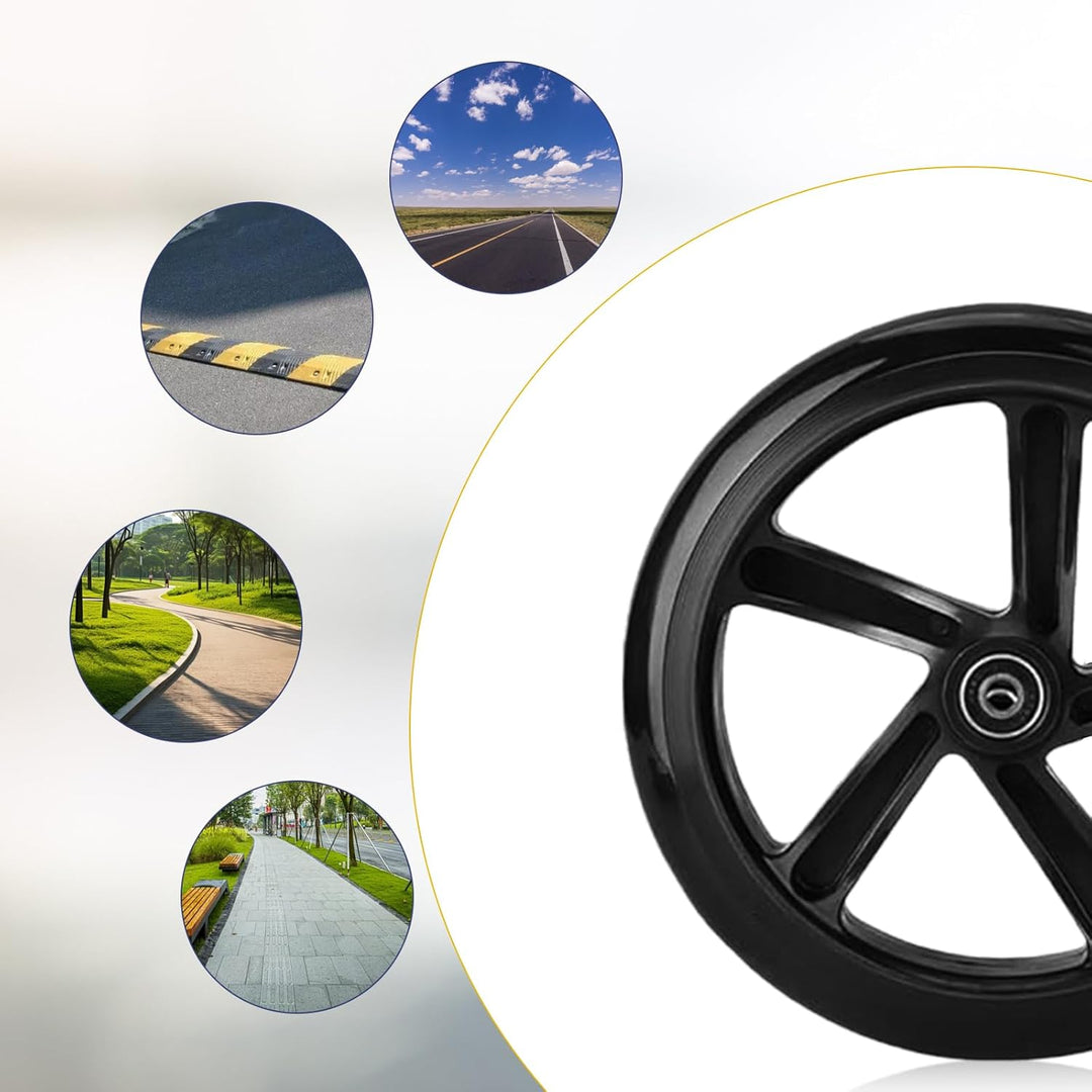 200mm Scooter Rollen 2 Stück, Scooter Ersatzräder mit ABEC-9 Kugellager, City und Stunt ScooterRolle