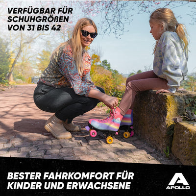 Apollo Disco Roller, Classic Roller | Rollschuhe für Kinder und Erwachsene | grössenverstellbare Qua