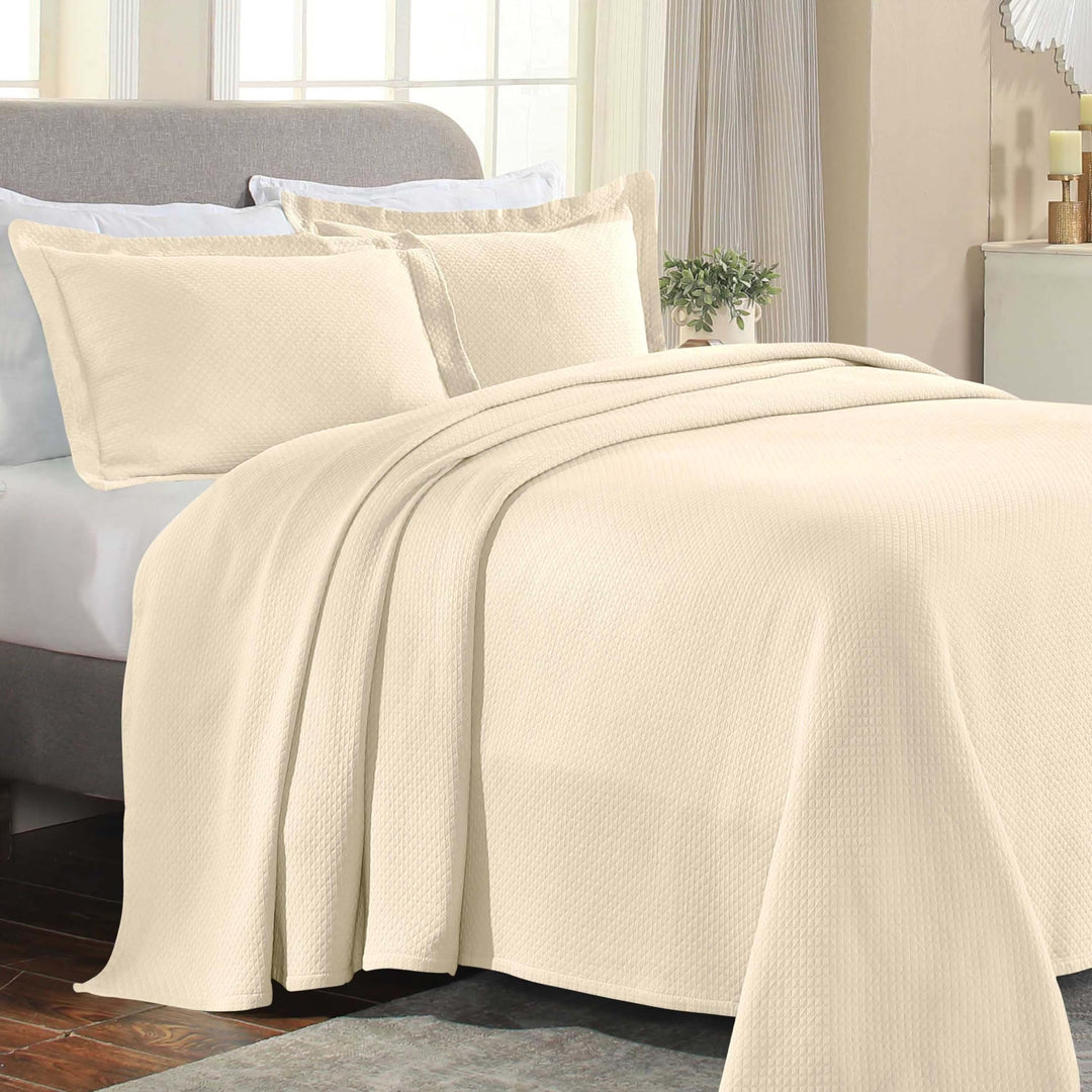 SUPERIOR Tagesdecke und Kissenbezüge aus Baumwolle – Jacquard-Matelassee-Decke, Baumwolldecke, elfen