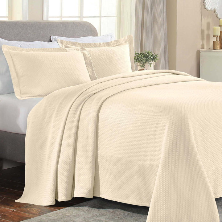 SUPERIOR Tagesdecke und Kissenbezüge aus Baumwolle – Jacquard-Matelassee-Decke, Baumwolldecke, elfen