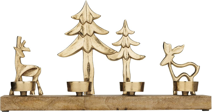 EGLO LIVING Teelichthalter mit Deko Rentieren Baliguian, Weihnachtsdeko Fensterbank Wohnzimmer, Tisc