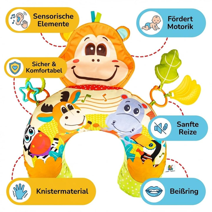 BALIBAZOO Tummy Time Bauchlage Kissen Baby - BPA-Frei Spielkissen ab 0+ Monaten - Sensorisch Bauchki