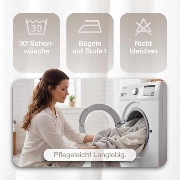 Happy Home Blickdichter Vorhang mit Ösen 140x235 cm – Verdunkelungsvorhang aus Polyester für Wohnzim
