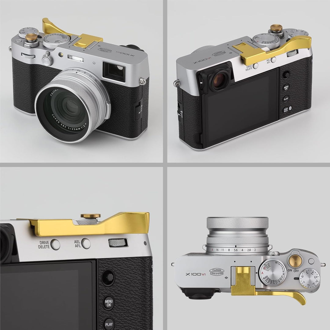 Daumen-Up-Handgriff aus Metall für Fujifilm X100VI Fujinon X100V Kamera-Zubehör Haoge THB-XVG, goldf