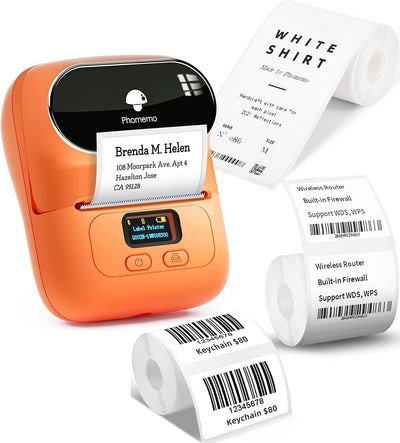 Phomemo M110 Etikettendrucker 3 EtikettenRollen, Beschriftungsgerät Selbstklebend für Telefon und PC