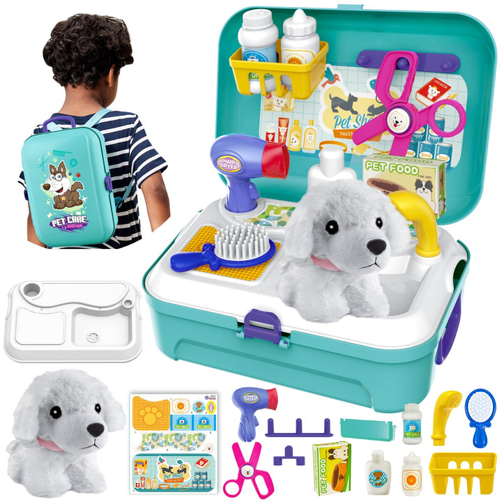 HERSITY Tierarztkoffer Hund Arztkoffer Kinder Mädchen 3 Jahre Alt Geschenkideen, Tierarzt Spielset H