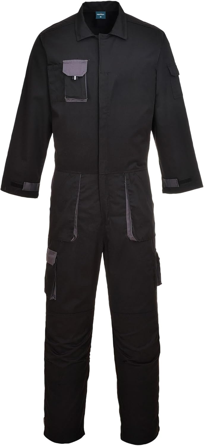 Portwest Portwest Texo Kontrast Overall, Grösse: L, Farbe: Schwarz, TX15BKRL Schwarz L, Schwarz L