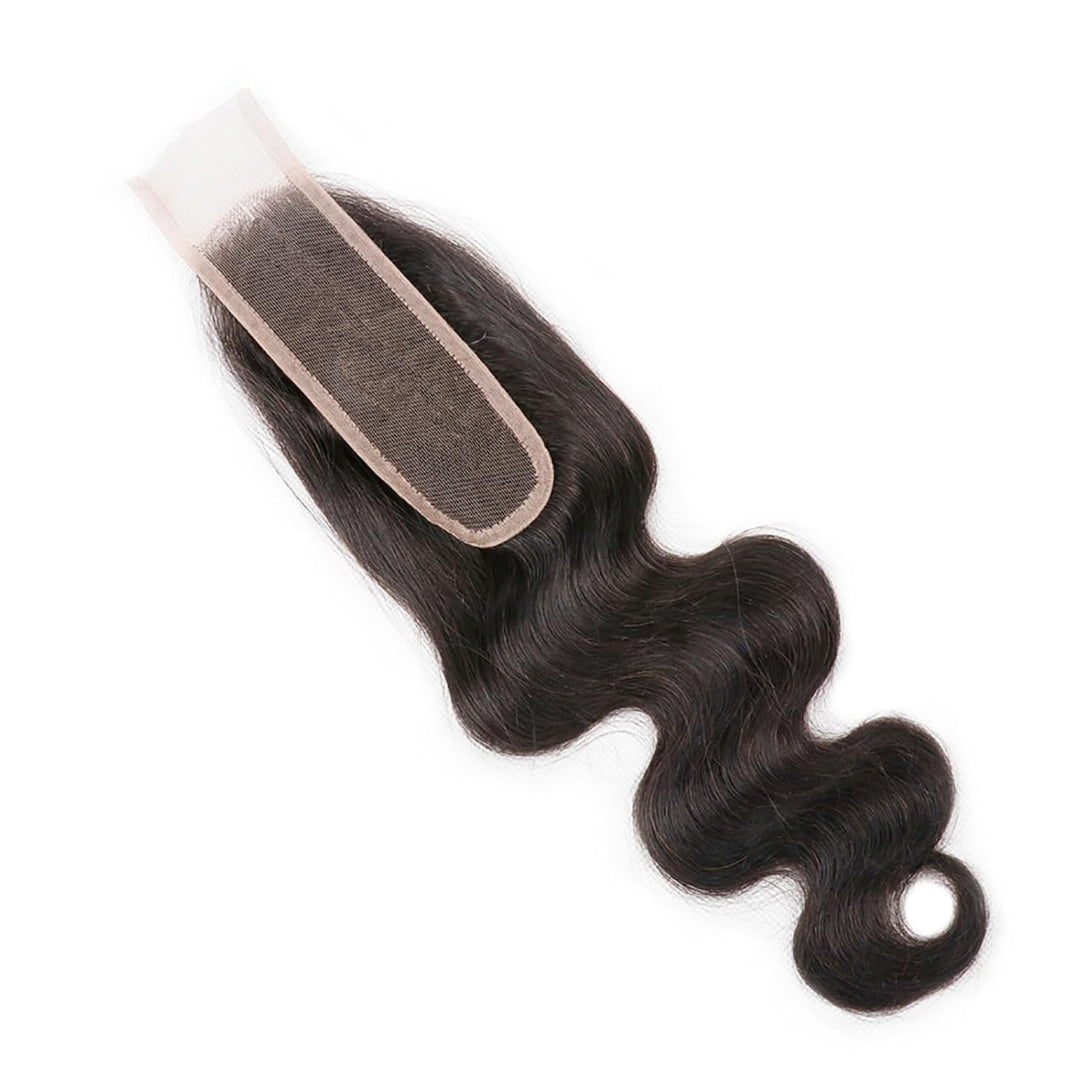 Huarisi 2x6 Closure Human Hair 12 Inch Brazilian Virgin Body Wave Free Part Closure with Baby Hair S