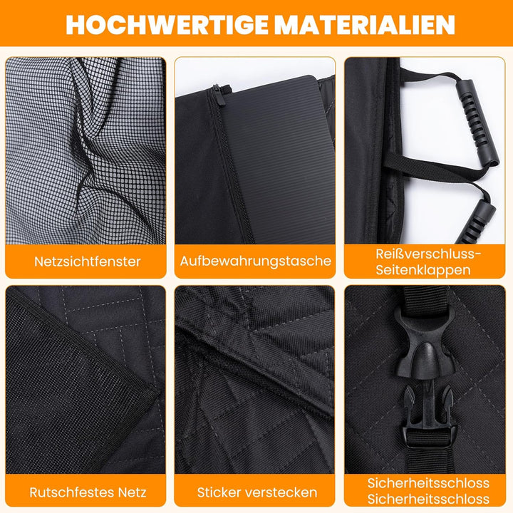 Hundedecke Rücksitz Auto, Universal Autodecke Hund Rücksitzbank mit Harter Unterseite Wasserdicht Kr