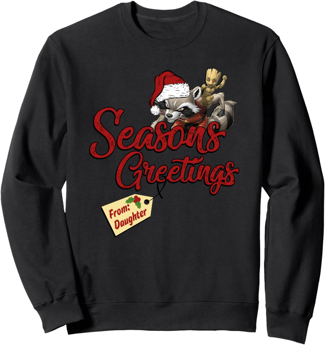 Marvel Groot Rocket Greetings From Daughter Weihnachten Sweatshirt