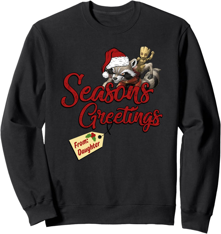 Marvel Groot Rocket Greetings From Daughter Weihnachten Sweatshirt