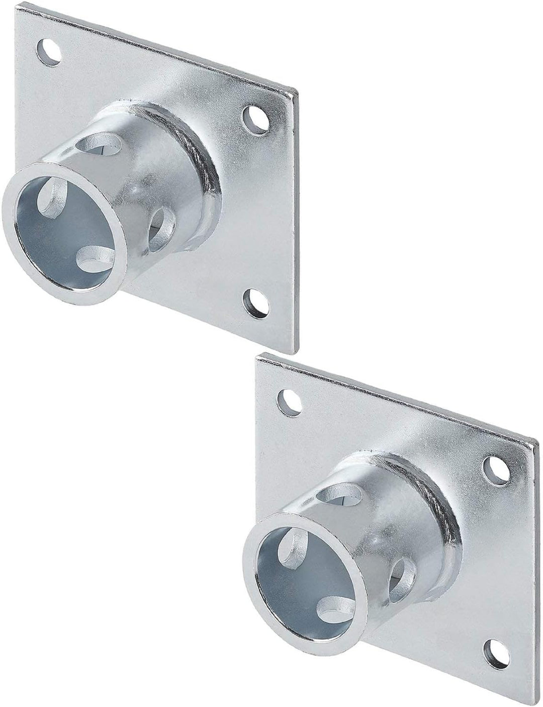 Preiswert & Gut 2X Halterung für Abstellstütze Silber – 115x100 mm Ø 51 mm 620 g Bohrungen Ø 10,5 mm