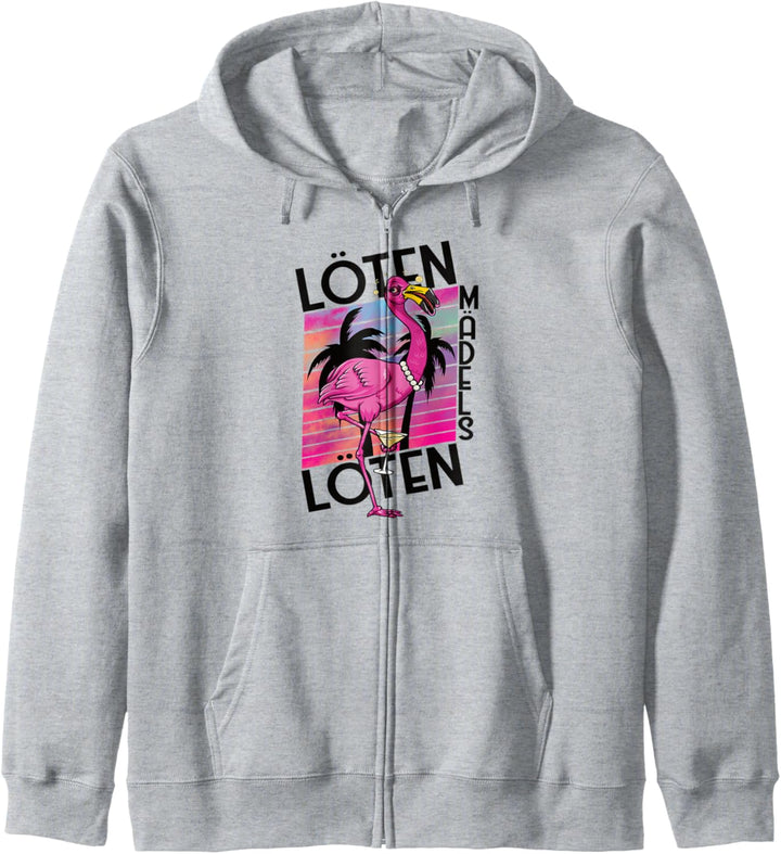 Sekt Löten Mädels Löten Damen Wein Feier mit Party Flamingo Kapuzenjacke