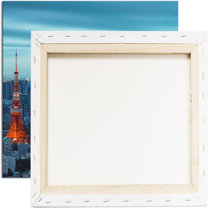 Tokyos Blickfang - der rotleuchtende Tokyo Tower Format: 70x70 als Leinwandbild, Motiv fertig gerahm