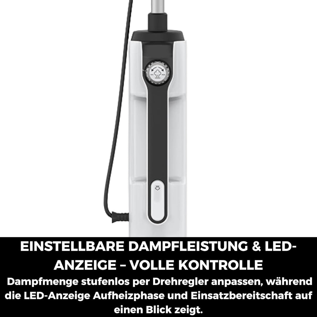 Fakir Duo Dampfreiniger 2-in-1 Hand- & Standgerät, 1400W, 380ml Tank, LED-Anzeige, Dampfregulierung
