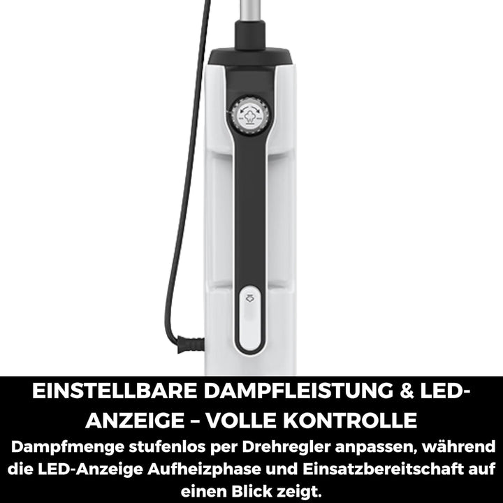 Fakir Duo Dampfreiniger 2-in-1 Hand- & Standgerät, 1400W, 380ml Tank, LED-Anzeige, Dampfregulierung