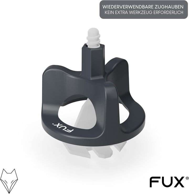 FUX® Fliesen Nivelliersystem 1,5mm, Fliesenleger Set: 200 Zughauben 1,5mm + 400 Gewindelaschen, Flie