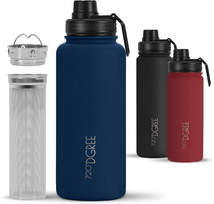 720°DGREE Edelstahl Thermo Trinkflasche 950ml “noLimit” +Früchtebehälter - Auslaufsicher, Kohlensäur
