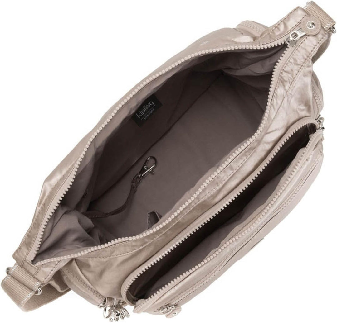 Kipling Damen Gabbie' Tasche, Silber (Metallic Glow), 35.5 x 30 18.5 cm EU Einheitsgrösse Metallic G