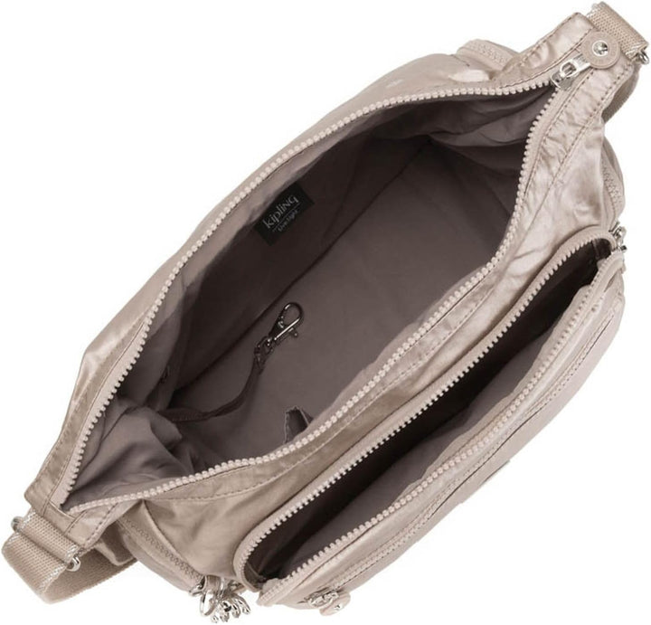 Kipling Damen Gabbie' Tasche, Silber (Metallic Glow), 35.5 x 30 18.5 cm EU Einheitsgrösse Metallic G