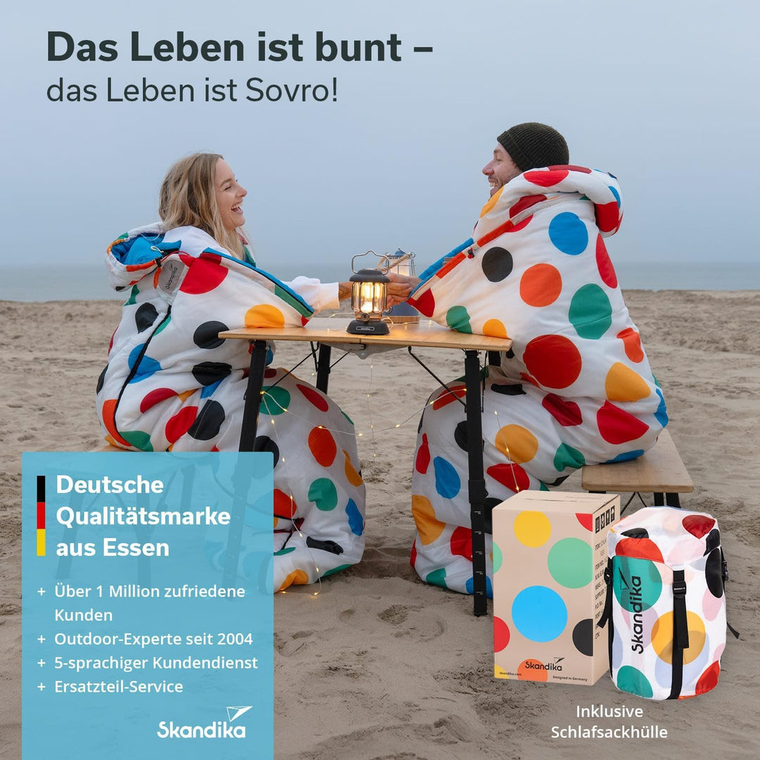 Skandika Deckenschlafsack Sovro | Schlafsack Outdoor für Erwachsene, 3 Jahreszeiten, als Doppelschla