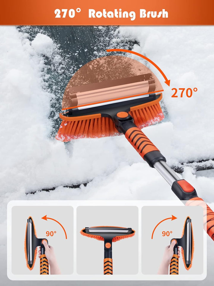 WARSUN Auto Eiskratzer 110CM Ausziehbare Eiskratzer Auto mit Besen 4in1 Schneeschaufel- und Schneebü