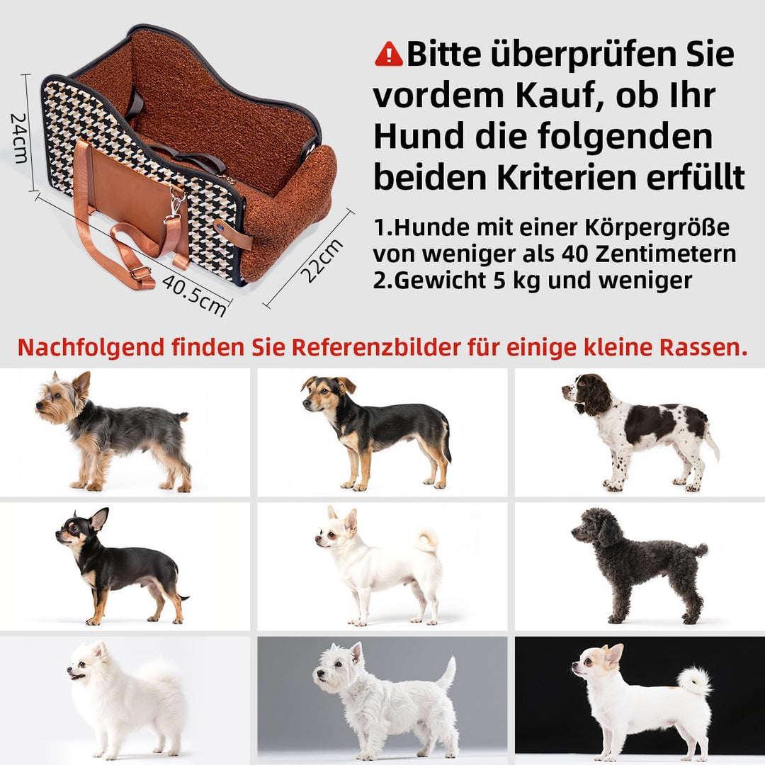 Hundesitz Mittelkonsole Auto,hundesitz Auto kleine Hunde, Wasserdicht, Seitentaschen & Schnellmontag