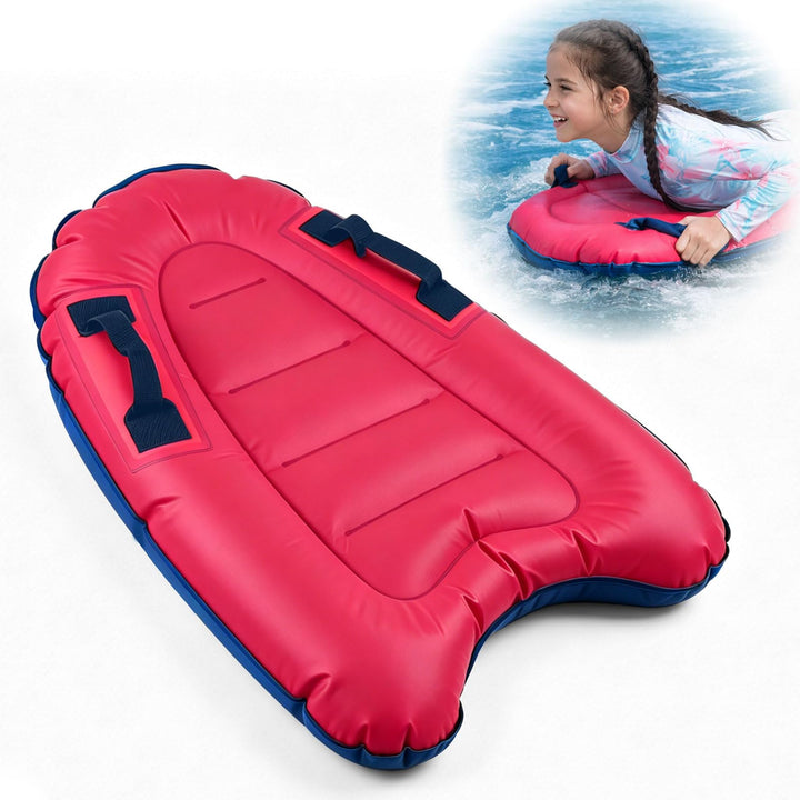 Bocguy Bodyboard Aufblasbar, 75 x 65 x 15 cm Surfbrett Aufblasbar, Schwimmbrett Aufblasbare, Faltbar