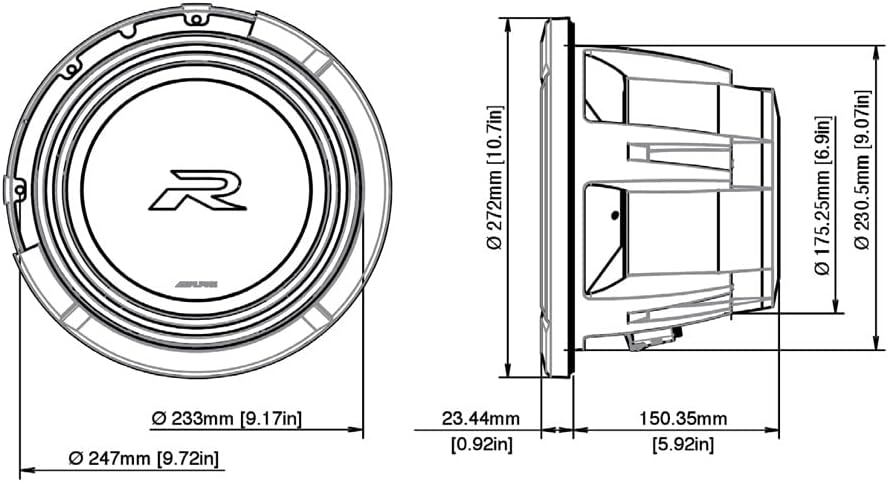 Alpine R2-W10D4 | 25cm 2X 4 Ohm Subwoofer