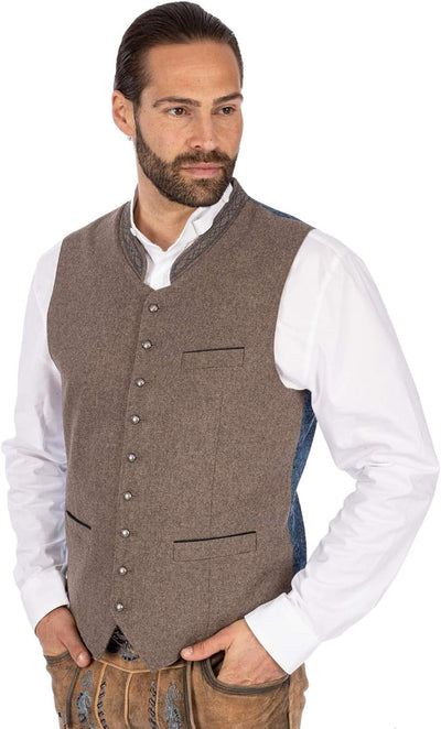 Stockerpoint Herren Lucio Business-Anzug Weste 46 Nuss-blau, 46 Nuss-blau