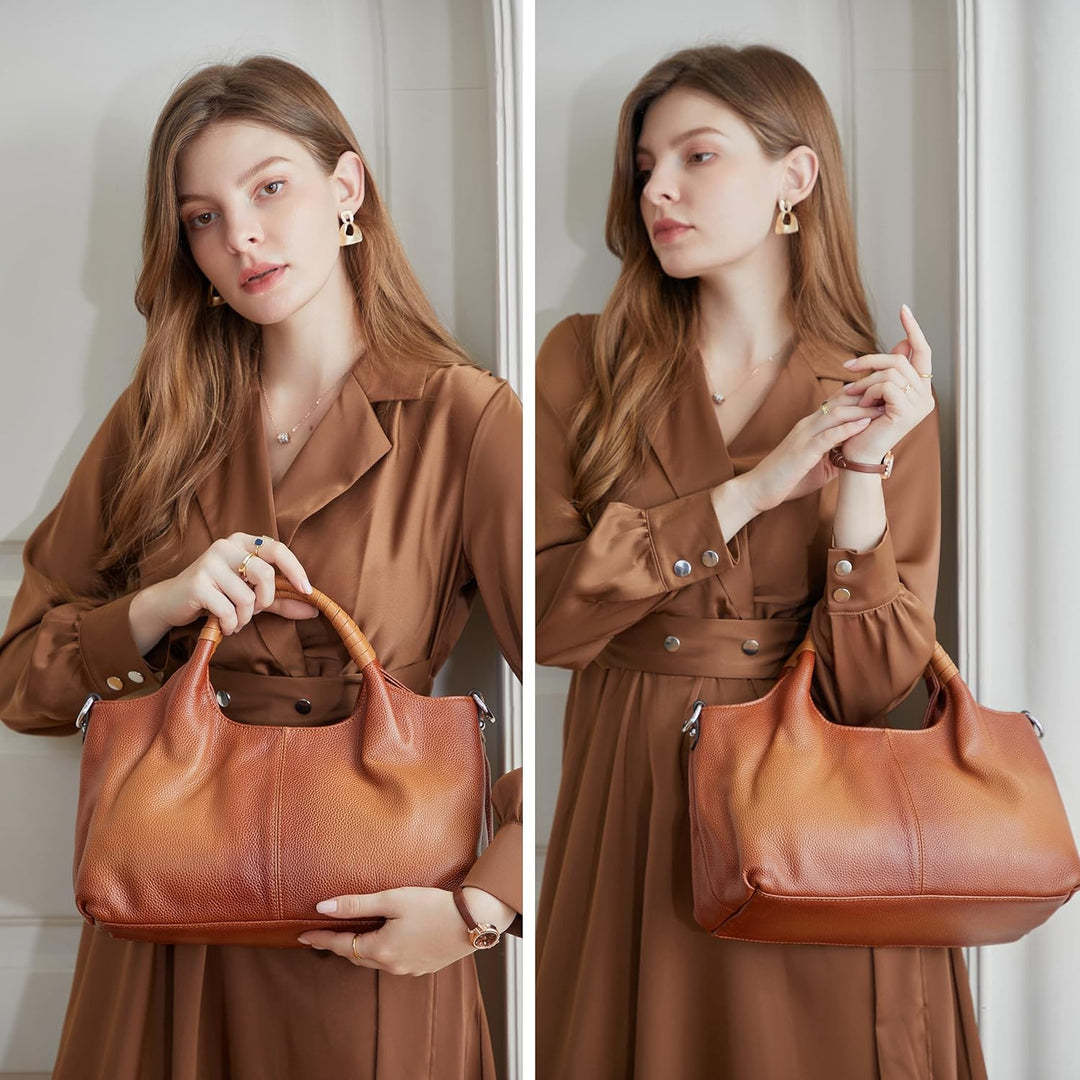 Iswee Geldbörsen und Handtaschen aus echtem Leder für Damen, Schultertasche, Tragegriff, Umhängetasc